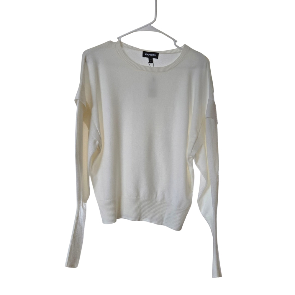 Express Cream Crew Neck Sweater‎